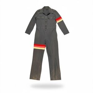Possibly Vintage Coveralls Jumpsuit Red and Yellow Stripe Accents Size XS Retro